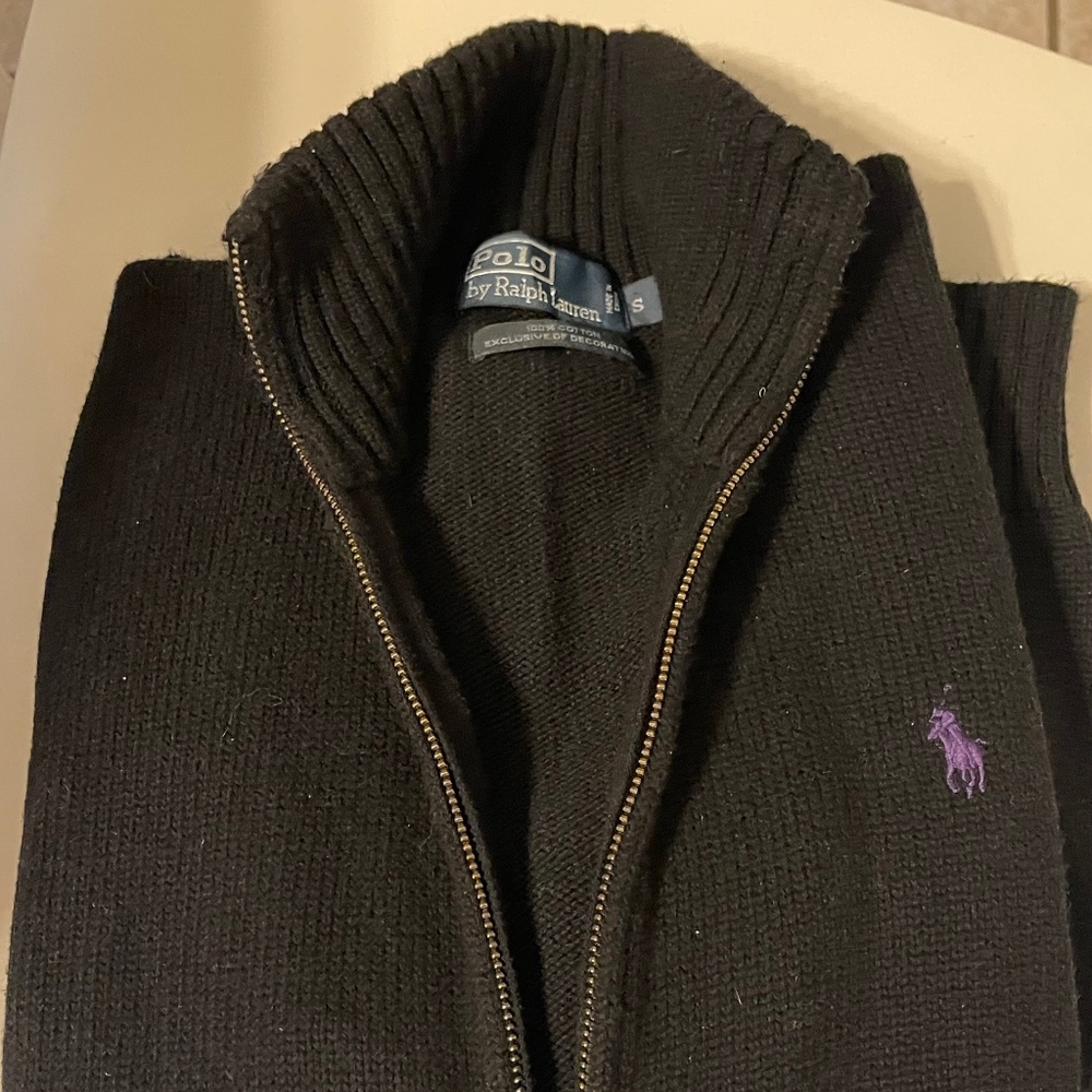 Polo Ralph Lauren Men's Size S Sweater Black Full Zip Turtleneck